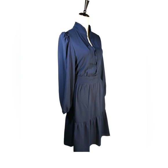 NWT London Times Navy Long Sleeve Dress - Picture 3 of 6